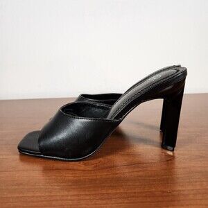 BP Women Mirra Black Sandals Slip US 6.5 Heels Open Toe Slip On